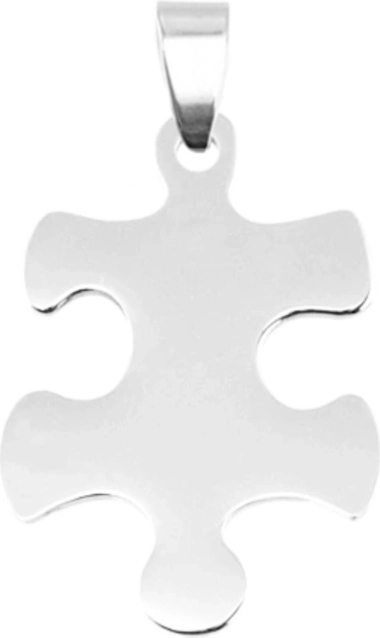 Stalowy wisiorek puzzle – lewy element