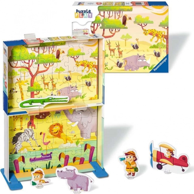 RAVENSBURGER Puzzle&Play: Safari 2x24 elementy