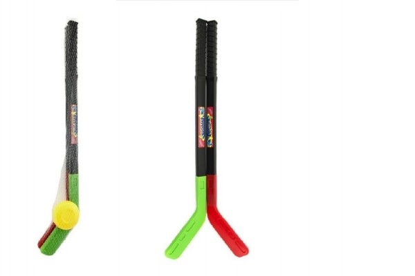 Kij hokejowy 2szt z krążkiem plastik 70cm w siatce