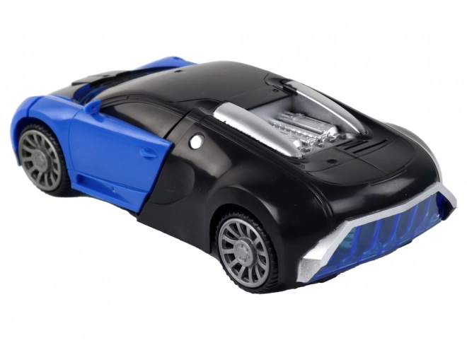 2 w 1 Niebieskie Efekty Świetlne Bugatti Samochód-Robot