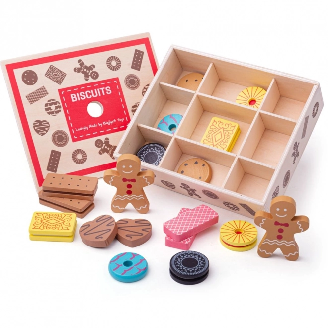 Bigjigs Toys Pudełko z drewnianymi ciastkami