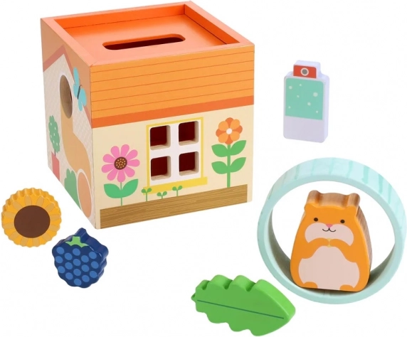 Petit Collage domek dla chomika Huga – drewniany mini zestaw