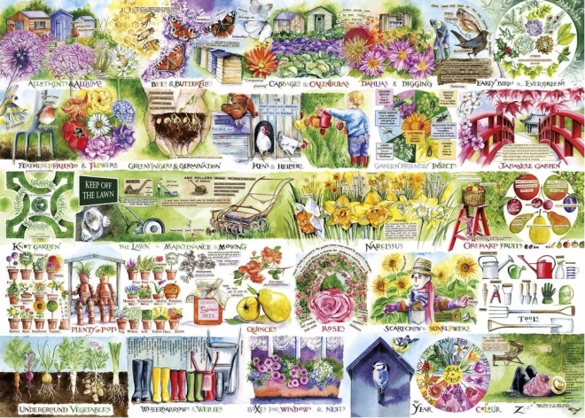 Puzzle Taczki i kalosze 1000 elementów GIBSONS