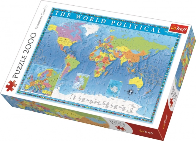 Puzzle 2000 elementów Polityczna mapa świata