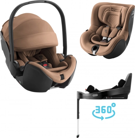 Zestaw fotelików samochodowych Baby-Safe Pro Lux i Dualfix 5Z Lux z bazą Vario Base 5Z Warm Caramel