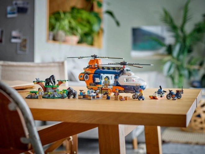 LEGO City 60437 Helikopter do badań w dżungli na podstawowej bazie