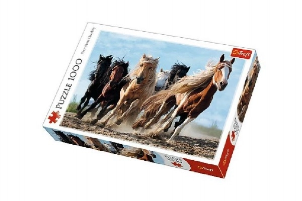 Puzzle Galopujące konie 1000 elementów 68,3x48cm w pudełku 40x27x6cm