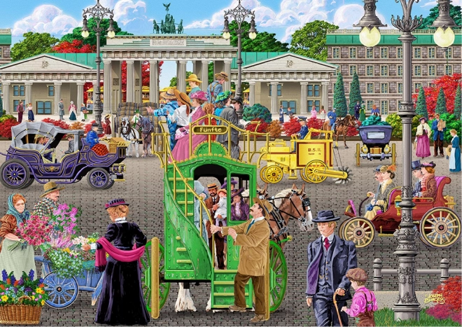 Drewniane puzzle z figurkami - Plac Paryski w Berlinie