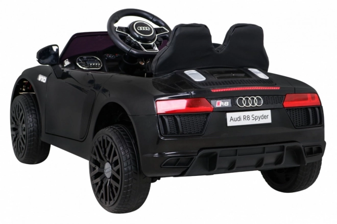 Audi R8 dziecięce elektryczne autko czarne z pilotem, kołami EVA, wolnym startem i MP3 LED