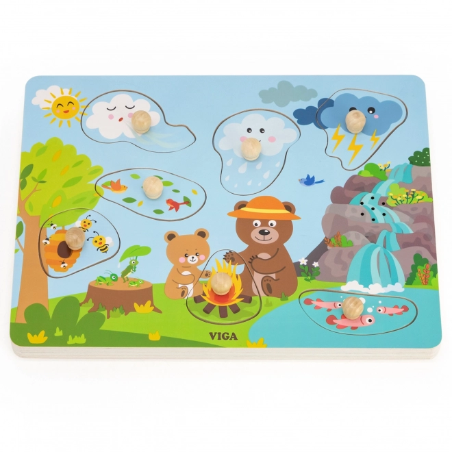 Drewniane puzzle DŹWIĘKI PRZYRODY od VIGA