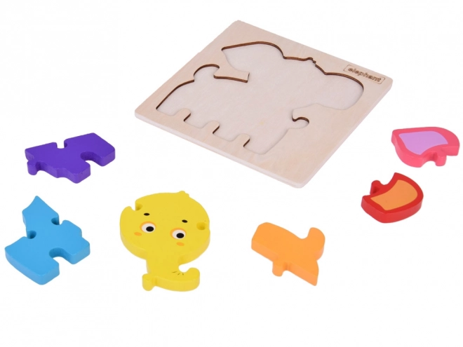 Drewniane puzzle edukacyjne słoń