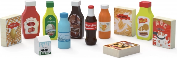 Viga Drewniane Przysmaki i Napoje Zestaw 12 Produktów