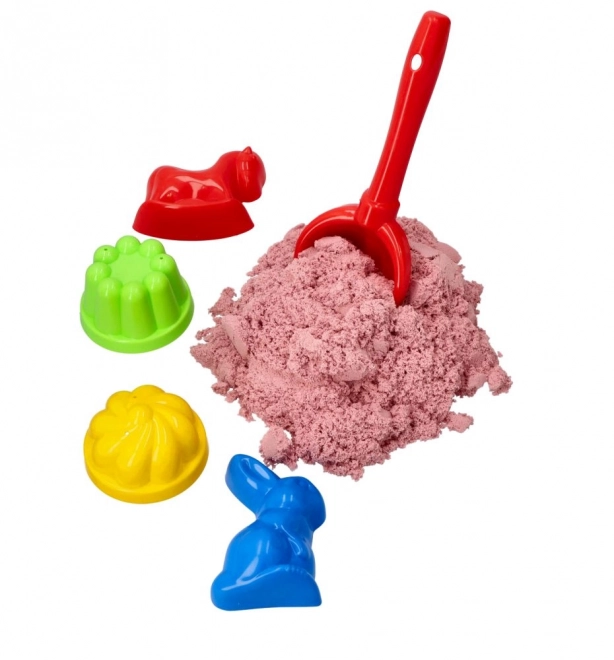 ADAM TOYS Piasek kinetyczny różowy 2 kg + foremki i łopatka