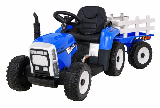 Dziecięcy traktor z przyczepą niebieski