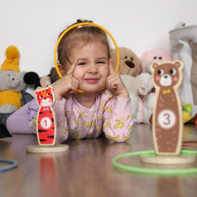 Drewniana gra zręcznościowa Tooky Toy - rzut do celu zwierzęta
