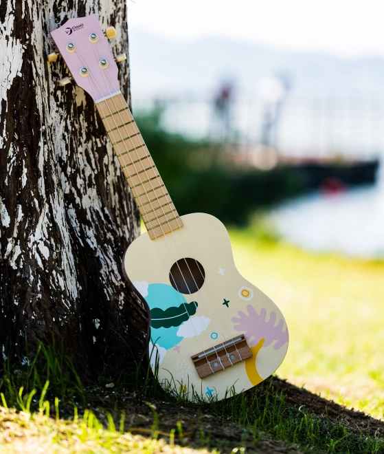 Klasyczne Świat drewniane ukulele dla dzieci różowe
