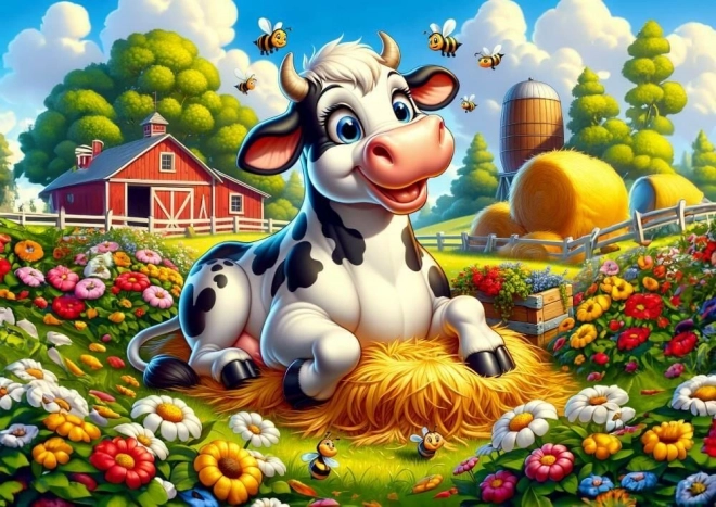 Puzzle Urocza Krówka i Przyjaciele 50 Elementów