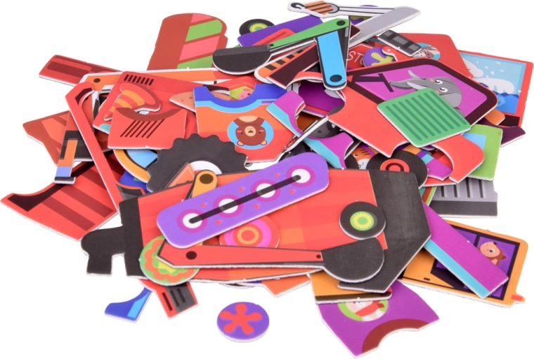 Magnetyczne puzzle pojazdów budowlanych