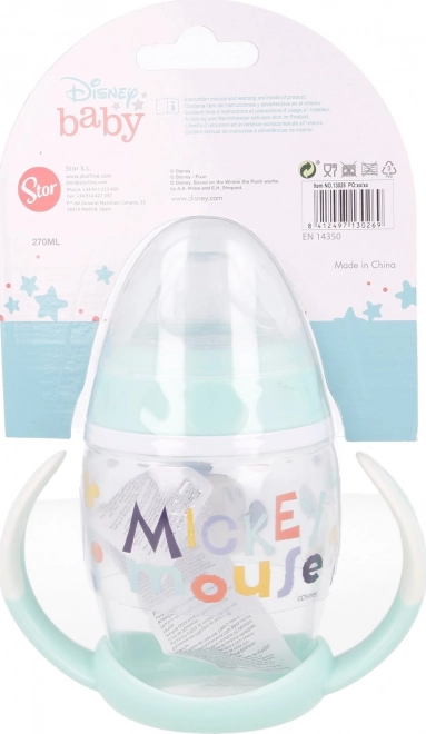 STOR Kubek z uszkami i silikonowym ustnikiem 270ml Mickey Mouse