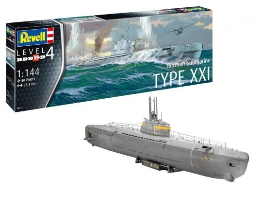 Plastikowy model niemieckiej łodzi podwodnej TYP XXI 1/144