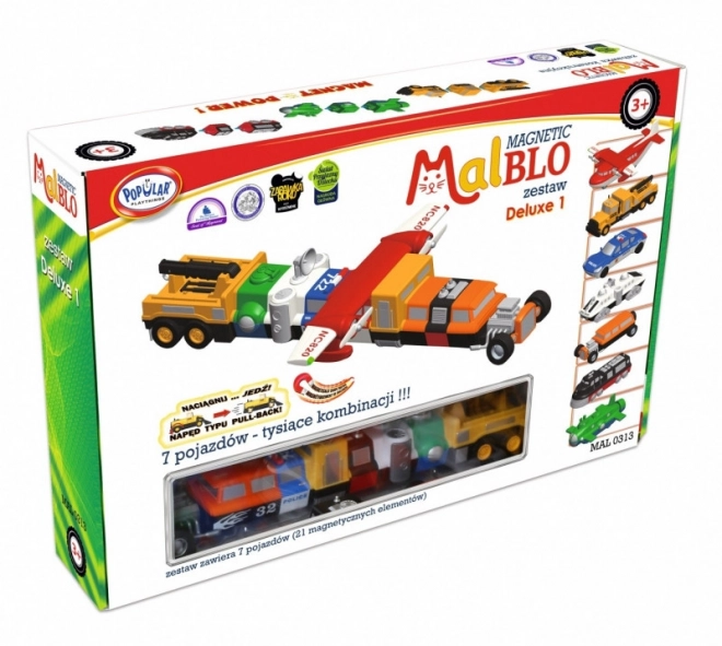 Malblo Magnetyczne pojazdy deluxe 1 zestaw