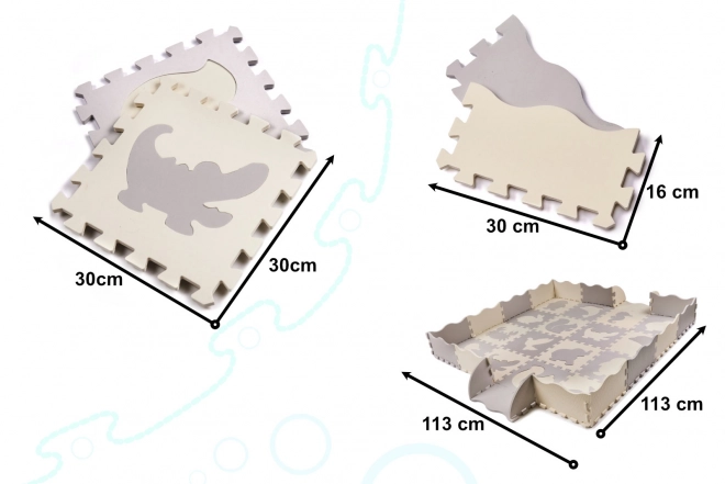 Kontrastowe beżowe piankowe puzzle ze zwierzątkami