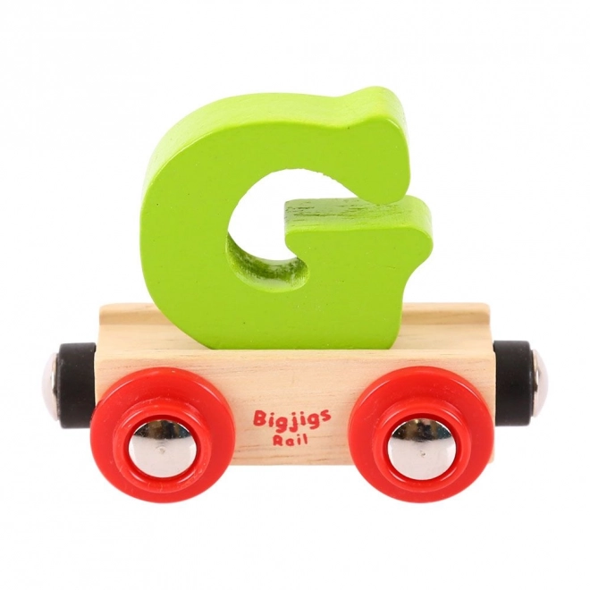 Bigjigs Rail drewniany wagonik - litera G