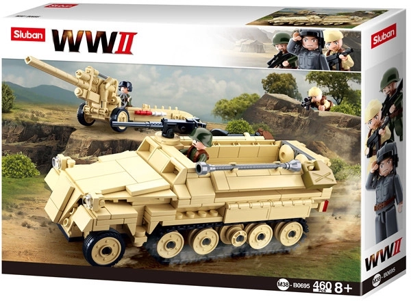 Sluban WWII M38-B0695 Niemiecki półgąsienicowy ciągnik - Half Track