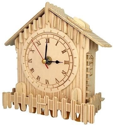 Drewniane puzzle 3D – zegar z działającym mechanizmem