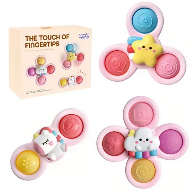 WOOPIE dziecięcy kosmiczny spinner pop-it zabawka sensoryczna różowa, zestaw 3 szt.