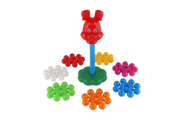 Układanka piramida z pierścieniami plastik 26cm w siatce 12m+