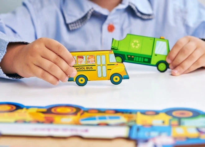 WOODLIKA Drewniane puzzle Świat środków transportu 18 elementów