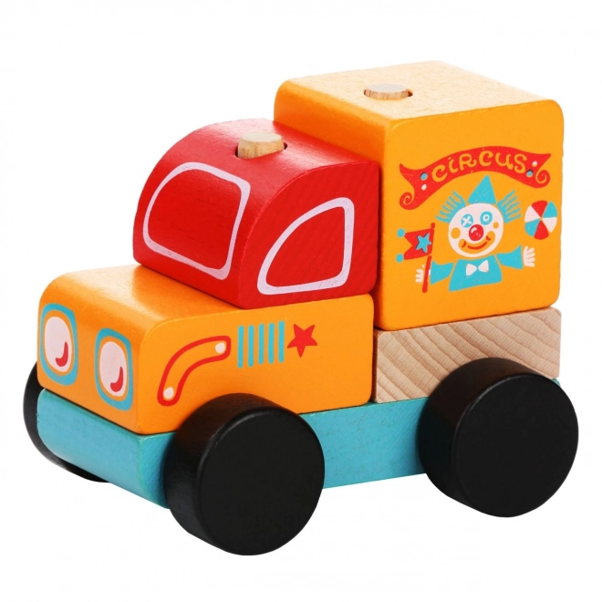 Cyrkowy wagon towarowy - drewniana układanka 5 części