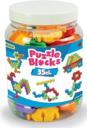 Puzzle – klocki konstrukcyjne w słoiku 35 elementów