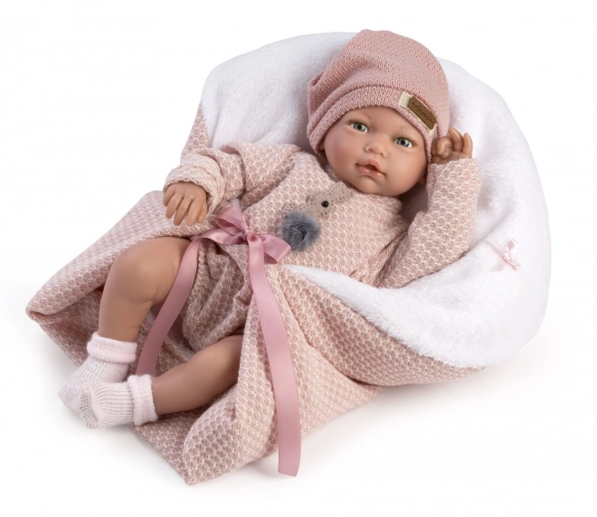 Guca 10220 BLANCA - realistyczna lalka dzidziuś z dźwiękami i miękkim materiałowym ciałkiem - 38 cm