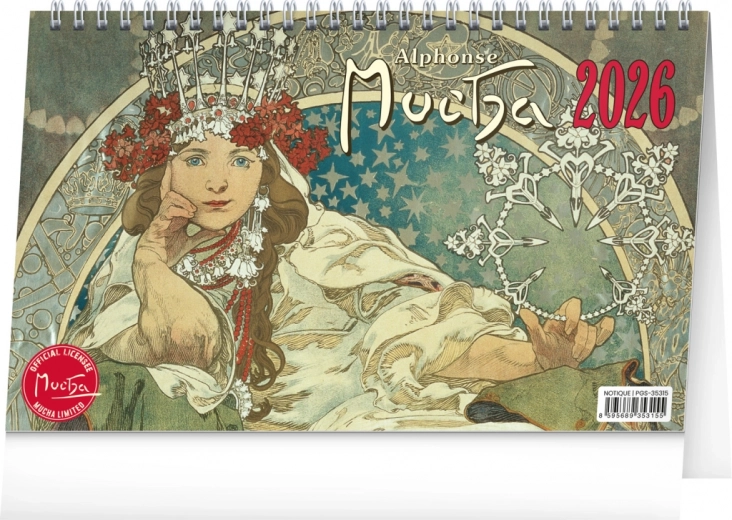 Kalendarz biurkowy Alfons Mucha 2026