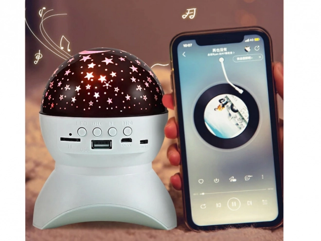 Nocny projektor LED z głośnikiem i Bluetooth