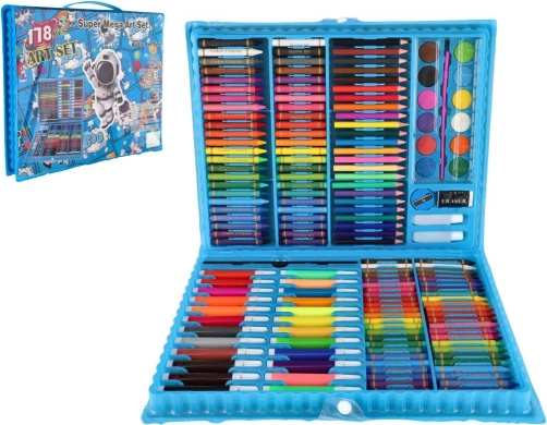 Kreatywny art box kosmiczny – zestaw do malowania 178 szt. w plastikowej walizce