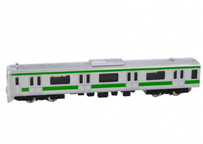 Kolekcjonerski model wagonu kolejowego 1:48 srebrny metalowy