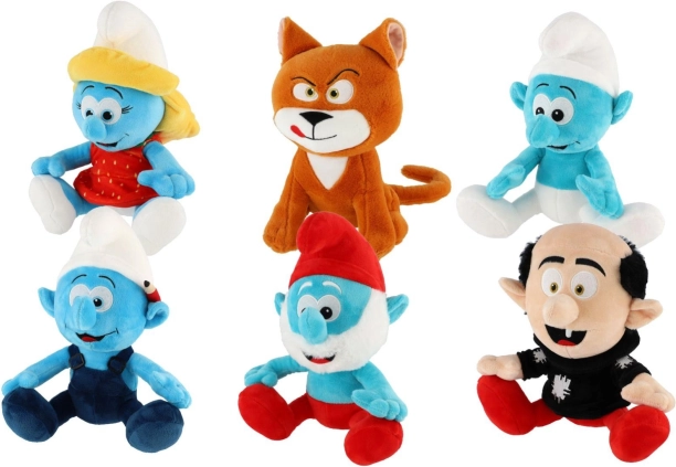 pluszowe figurki Smerfów 25–30 cm, mix rodzajów