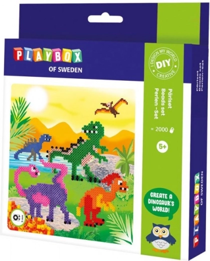 Zestaw koralików do zaprasowywania Dinozaury 2000 szt. PLAYBOX