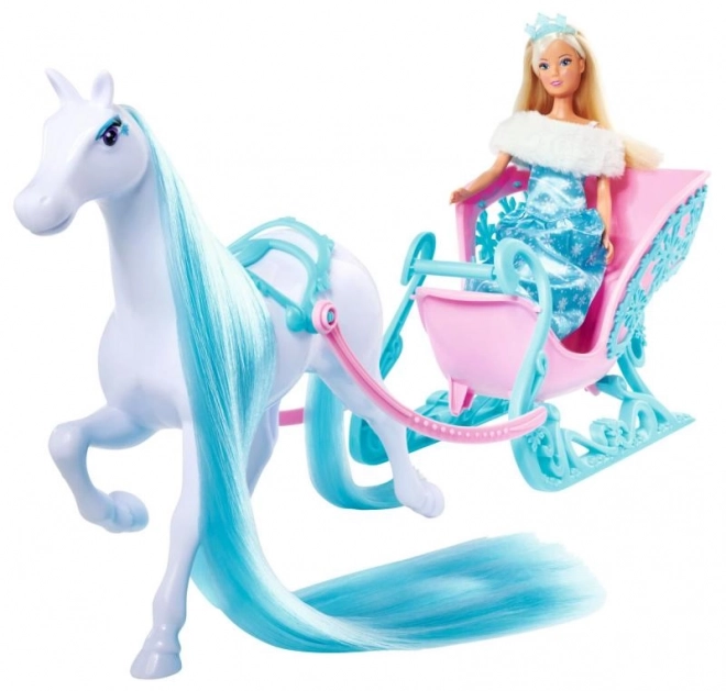 Lalka Steffi z koniem Snow Dream