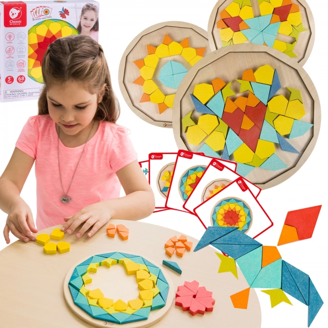 Montessori układanka mandala - wzory, kształty i kolory