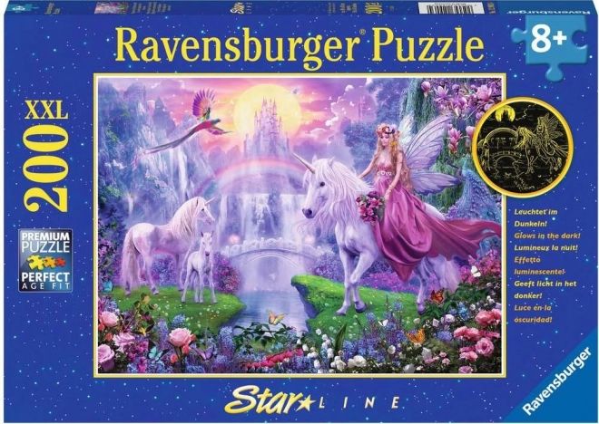 RAVENSBURGER Świecąca układanka Magiczna noc jednorożców XXL 200 elementów