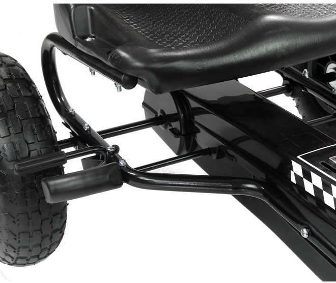 Pedałowy gokart powietrzny + Nadmuchiwane opony + Regulowane siedzenie – czarny
