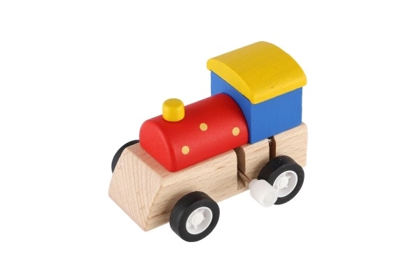 Lokomotywa na kluczyk drewno 7cm różne 3 kolory
