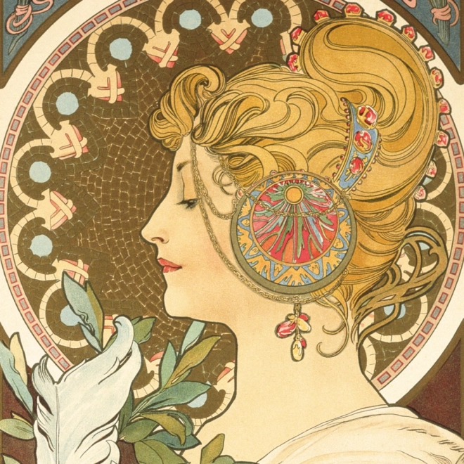 Kalendarz notatnikowy Alfons Mucha 2025, 30 × 30 cm