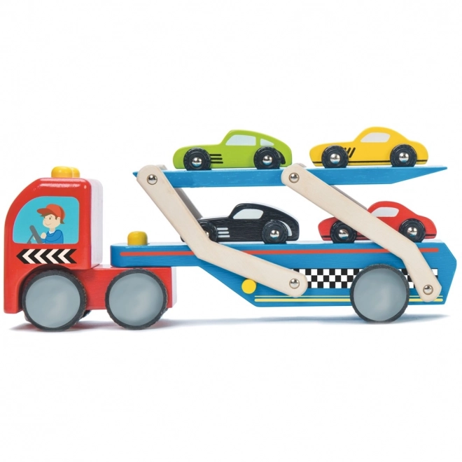 Drewniany ciągnik z samochodzikami Le Toy Van