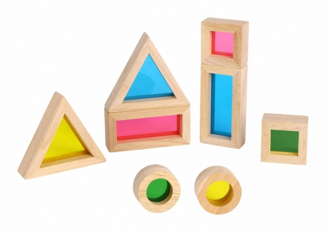 Drewniane kolorowe lustrzane klocki TOOKY TOY