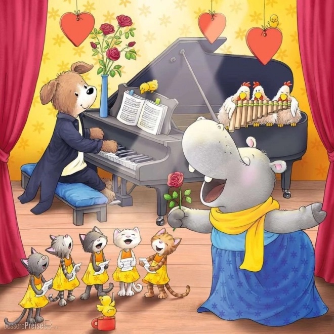 Ravensburger puzzle zwierzątka na scenie 3x49 elementów